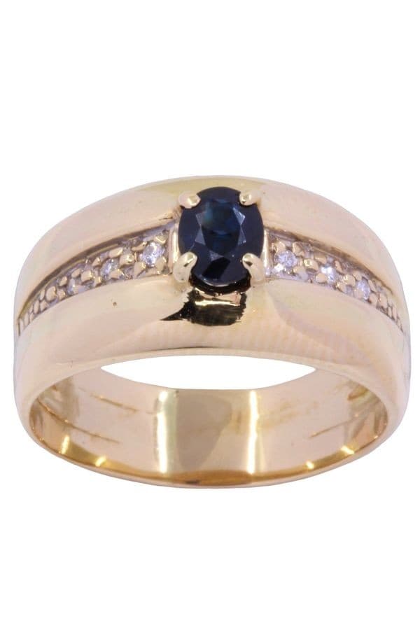 BAGUE MODERNE SAPHIR ET DIAMANTS — vue 1