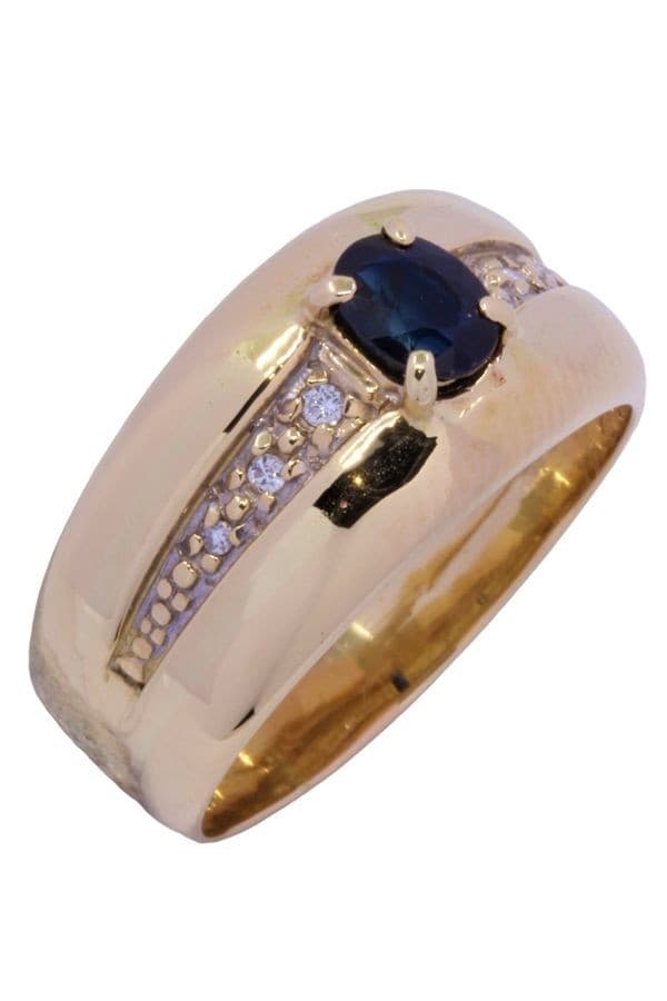BAGUE MODERNE SAPHIR ET DIAMANTS — vue 3