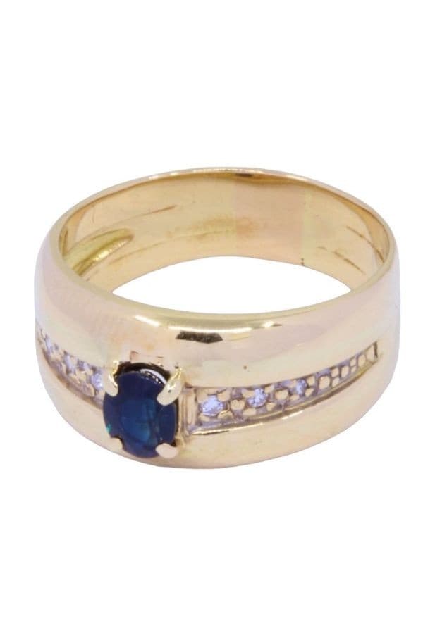 BAGUE MODERNE SAPHIR ET DIAMANTS — vue 6