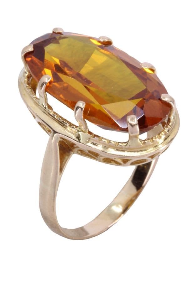 BAGUE MODERNE SAPHIR ORANGE — vue 5
