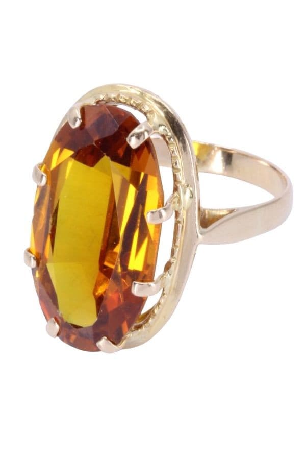BAGUE MODERNE SAPHIR ORANGE — vue 3