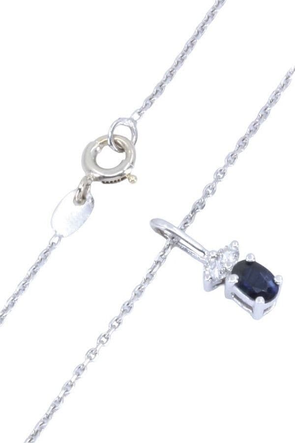 COLLIER MODERNE SAPHIR ET DIAMANTS — vue 3