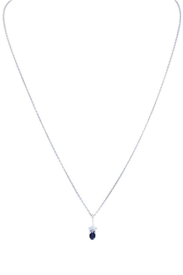 COLLIER MODERNE SAPHIR ET DIAMANTS — vue 1