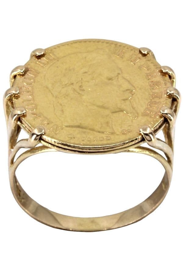 BAGUE PIÈCE 10 FRANCS NAPOLÉON III — vue 1