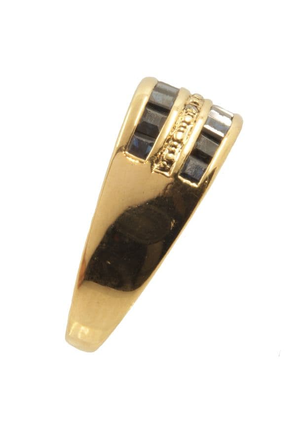 BAGUE MODERNE SAPHIRS ET DIAMANTS — vue 4