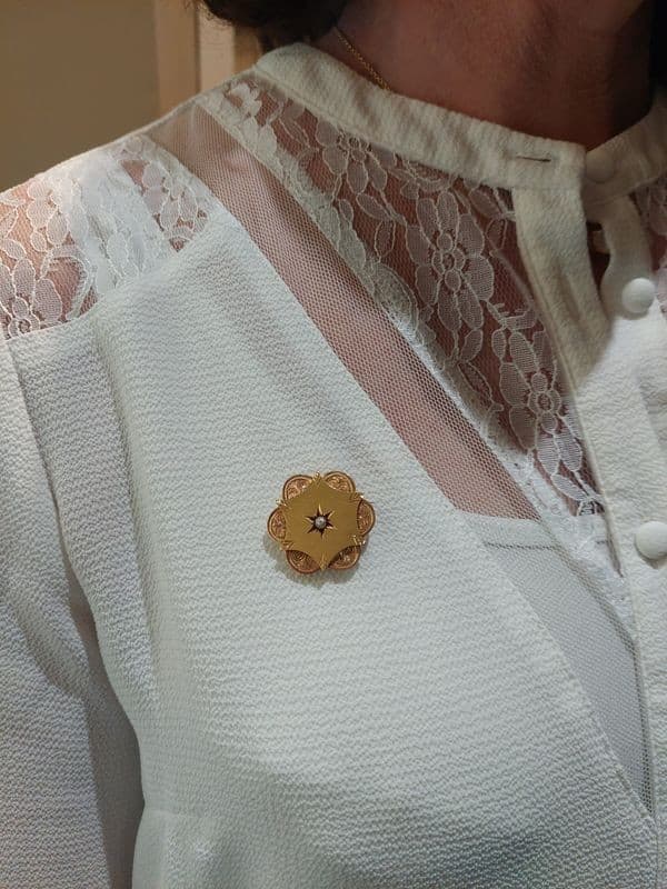 BROCHE NAPOLÉON III PERLE — vue 2