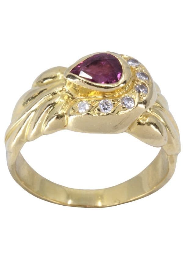 BAGUE MODERNE RUBIS ET DIAMANTS — vue 1