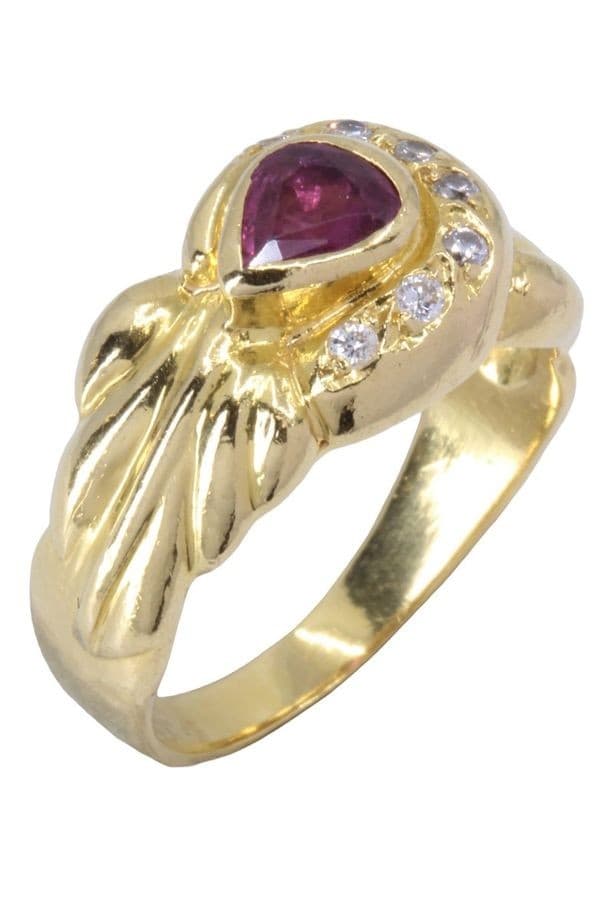 BAGUE MODERNE RUBIS ET DIAMANTS — vue 3