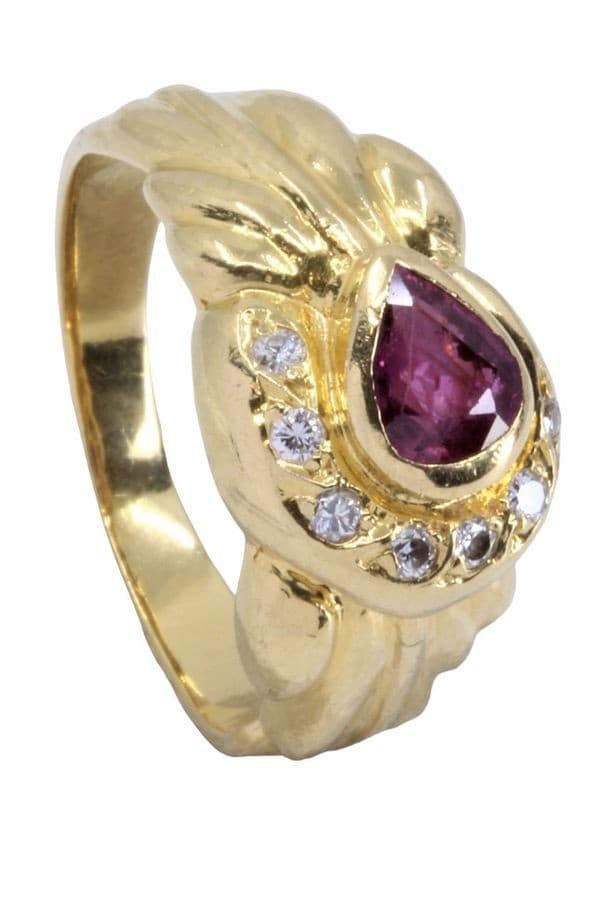 BAGUE MODERNE RUBIS ET DIAMANTS — vue 5