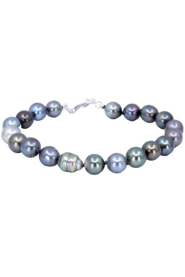 BRACELET PERLES NOIRES — vue 1