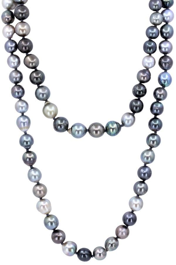 COLLIER DE PERLES NOIRES — vue 1