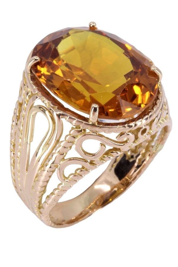 BAGUE ORNEMENTALE SAPHIR ORANGE — vue 4