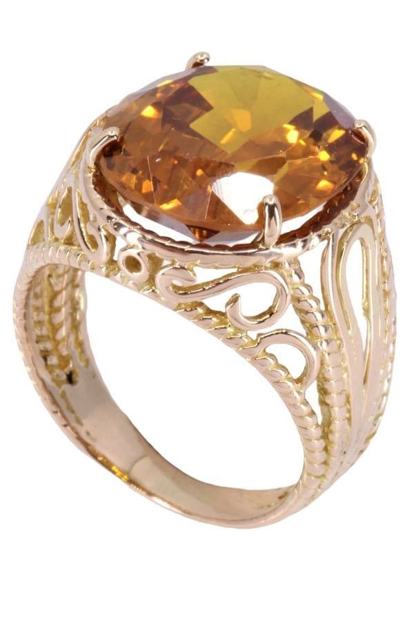 BAGUE ORNEMENTALE SAPHIR ORANGE — vue 6