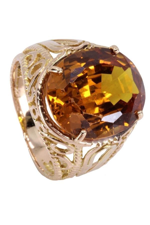 BAGUE ORNEMENTALE SAPHIR ORANGE — vue 5