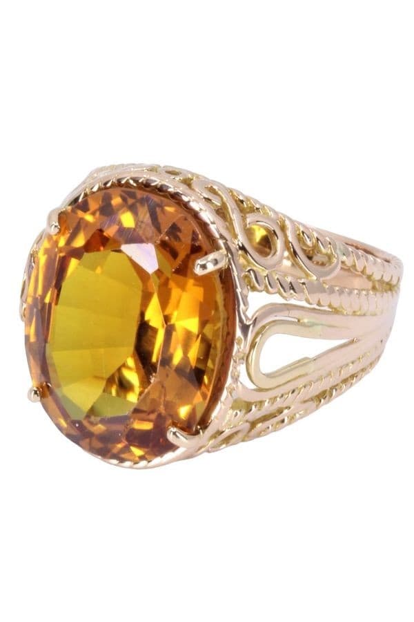 BAGUE ORNEMENTALE SAPHIR ORANGE — vue 3