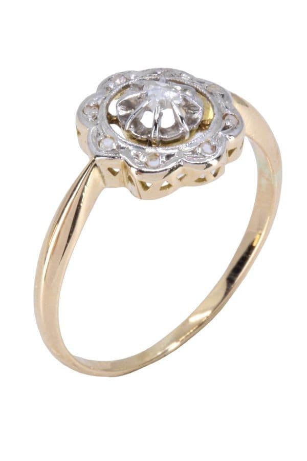 BAGUE DIAMANTS ART-NOUVEAU — vue 3