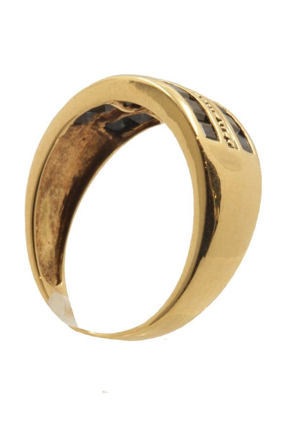 BAGUE MODERNE SAPHIRS ET DIAMANTS — vue 5