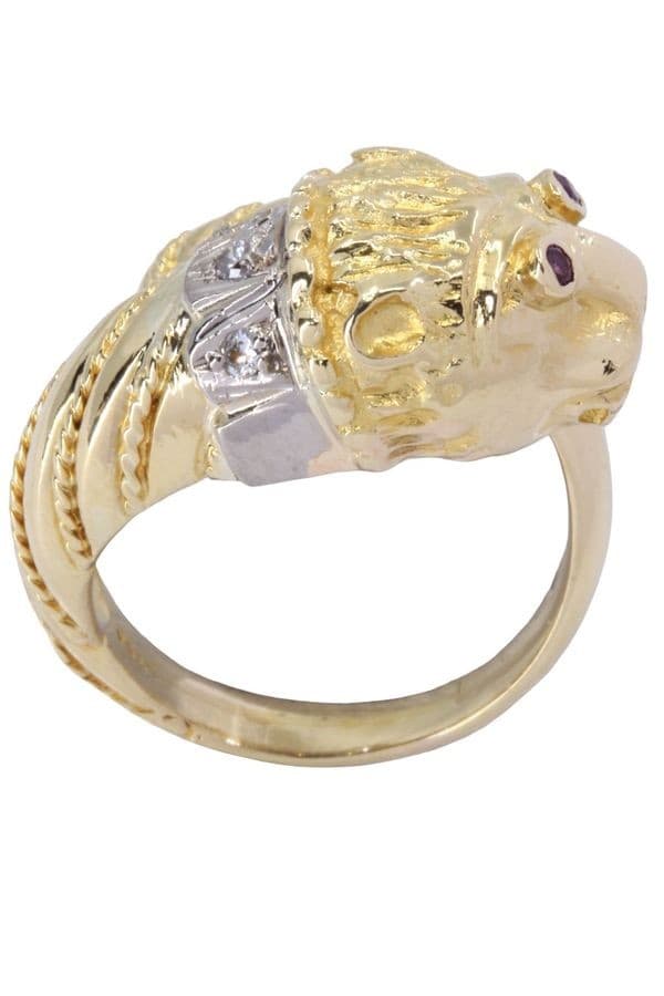BAGUE LION RUBIS ET DIAMANTS — vue 6