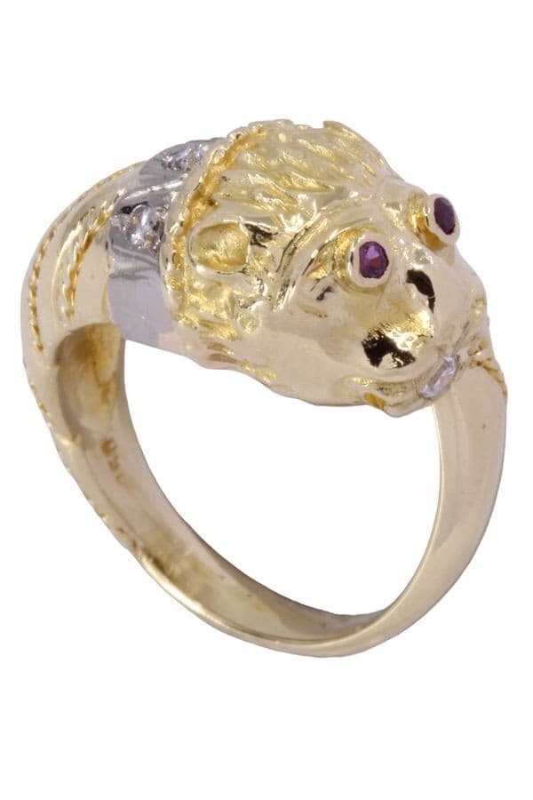 BAGUE LION RUBIS ET DIAMANTS — vue 4