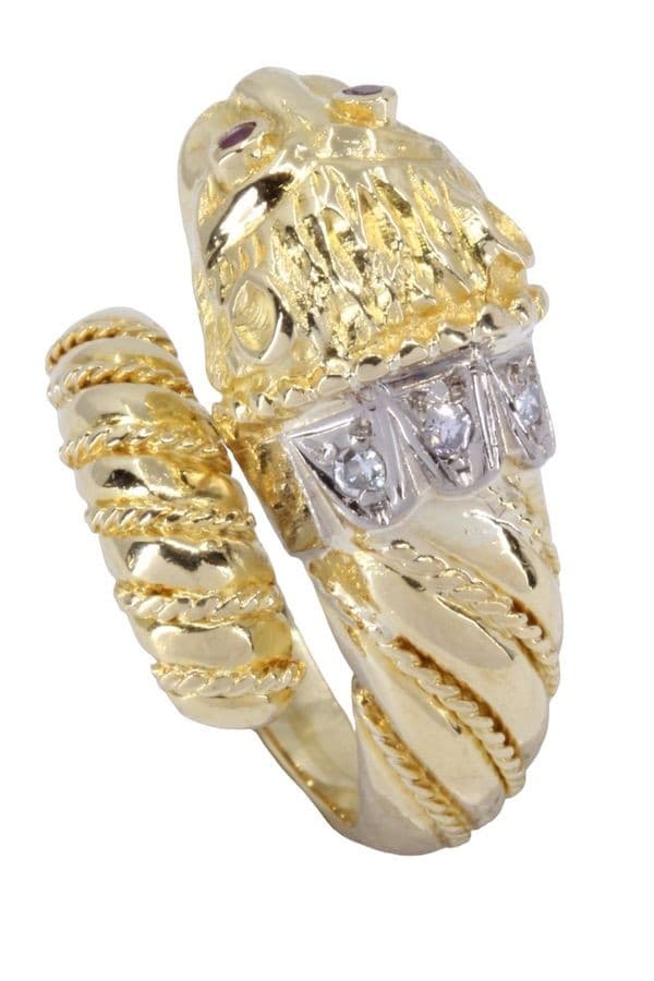 BAGUE LION RUBIS ET DIAMANTS — vue 5