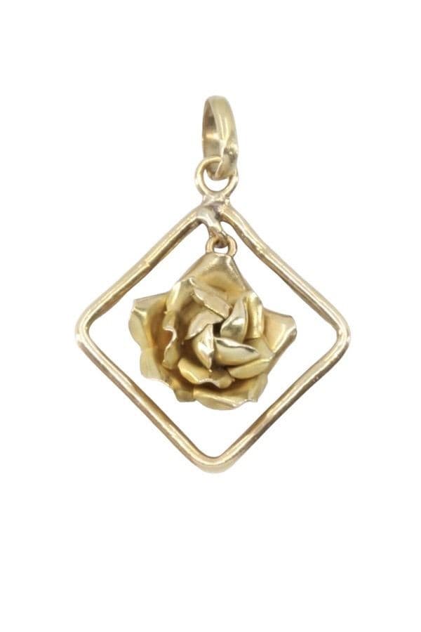 PENDENTIF ANCIEN ROSE — vue 1