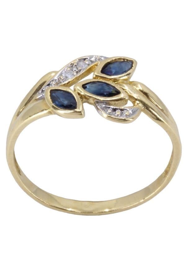 BAGUE MODERNE SAPHIRS ET DIAMANTS — vue 1