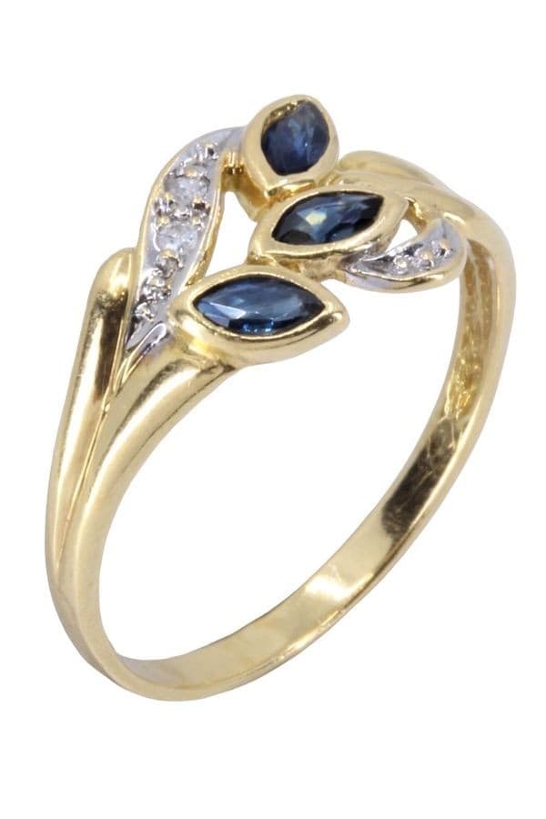 BAGUE MODERNE SAPHIRS ET DIAMANTS — vue 4