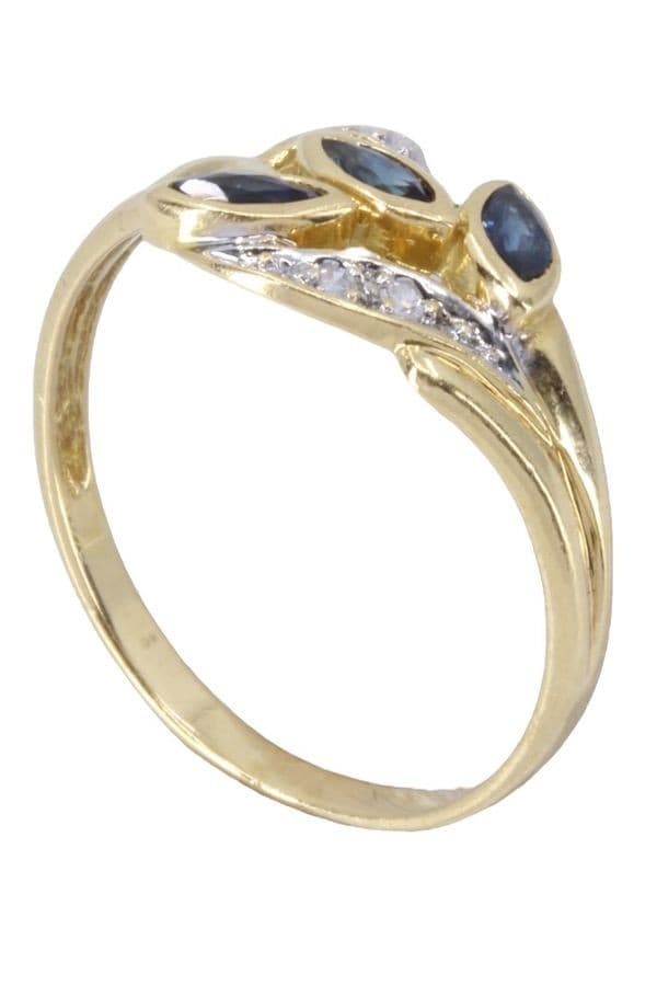BAGUE MODERNE SAPHIRS ET DIAMANTS — vue 6