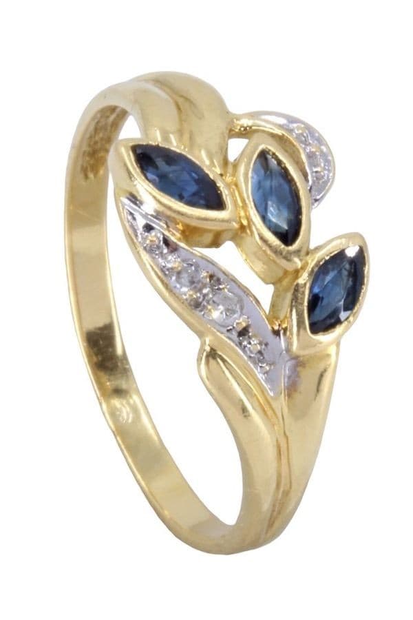 BAGUE MODERNE SAPHIRS ET DIAMANTS — vue 5