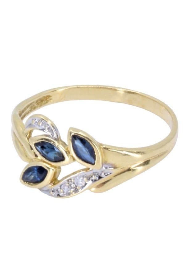 BAGUE MODERNE SAPHIRS ET DIAMANTS — vue 3