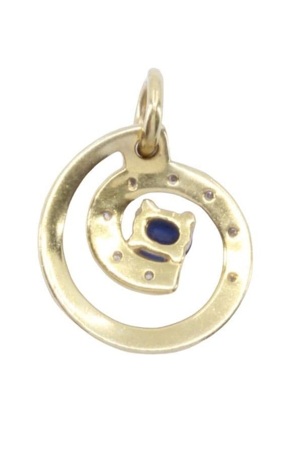 PENDENTIF SAPHIR ET DIAMANTS — vue 3