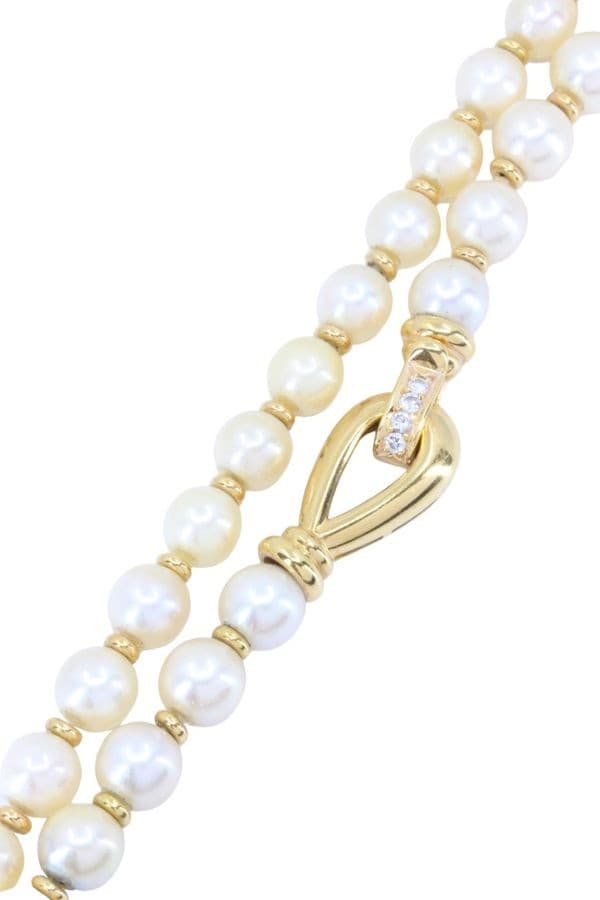COLLIER DE PERLES ET DIAMANTS — vue 3
