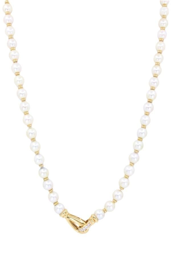 COLLIER DE PERLES ET DIAMANTS — vue 1