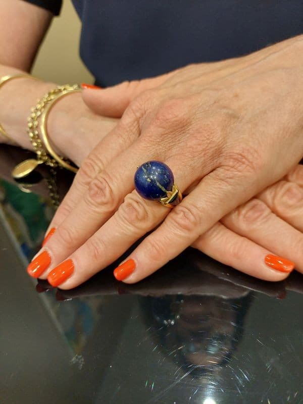 BAGUE BOULE LAPIS LAZULI — vue 2