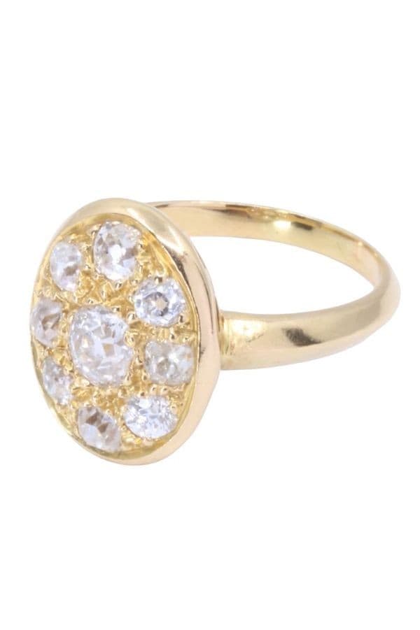 BAGUE ANCIENNE PAVAGE DIAMANTS — vue 3