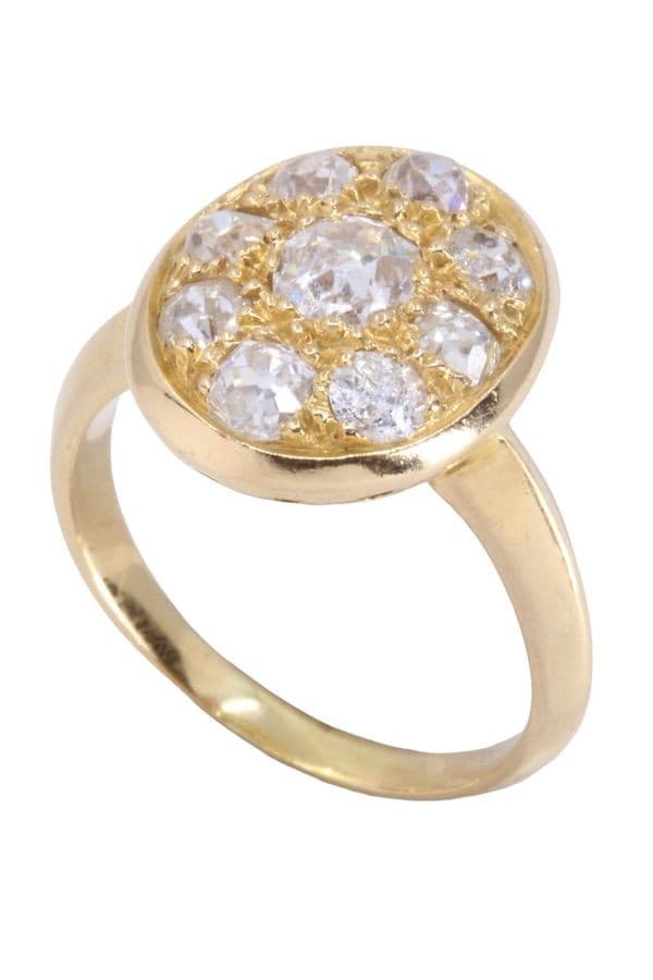 BAGUE ANCIENNE PAVAGE DIAMANTS — vue 4
