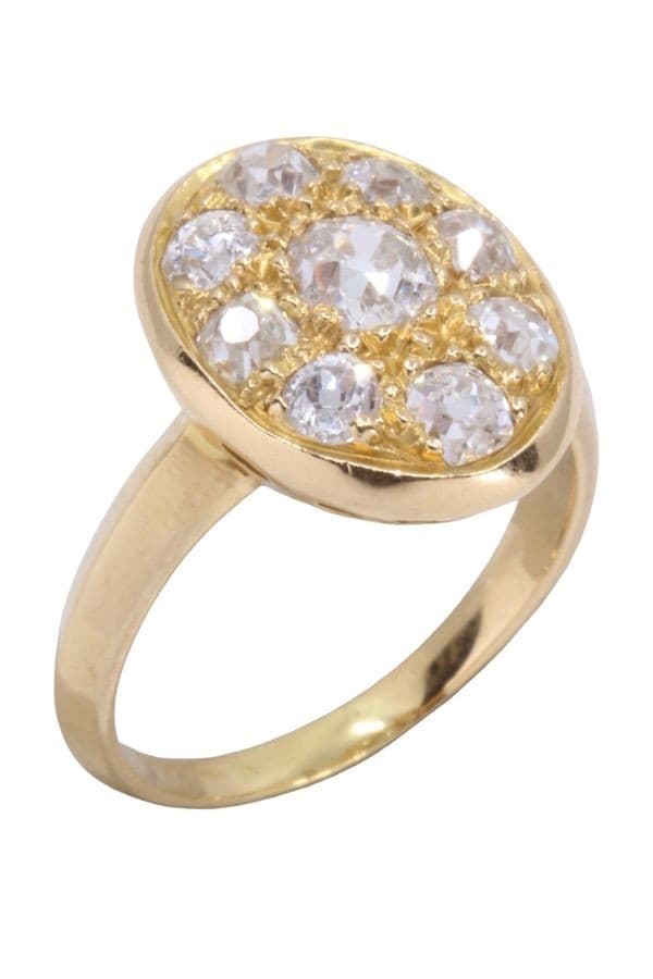 BAGUE ANCIENNE PAVAGE DIAMANTS — vue 6