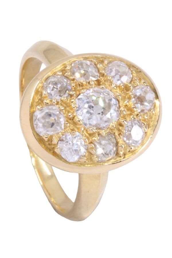 BAGUE ANCIENNE PAVAGE DIAMANTS — vue 5