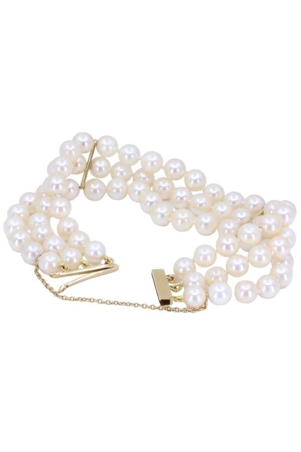 BRACELET 3 RANGS PERLES DE CULTURE — vue 2