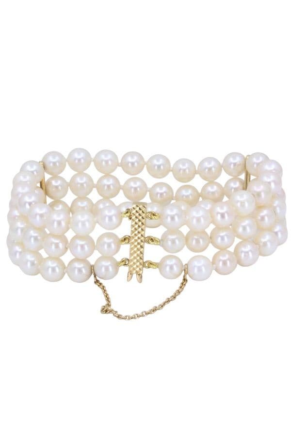 BRACELET 3 RANGS PERLES DE CULTURE — vue 1