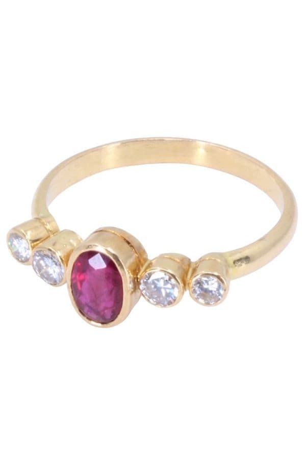 BAGUE MODERNE RUBIS ET DIAMANTS — vue 3