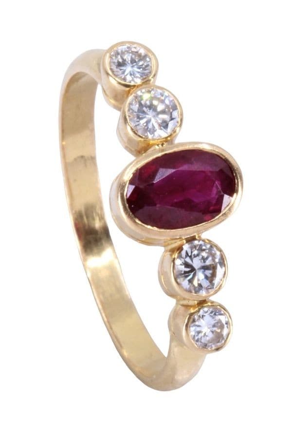 BAGUE MODERNE RUBIS ET DIAMANTS — vue 5