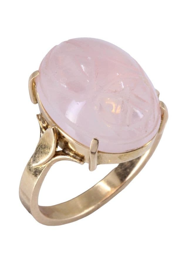 BAGUE SCARABÉ QUARTZ ROSE — vue 4