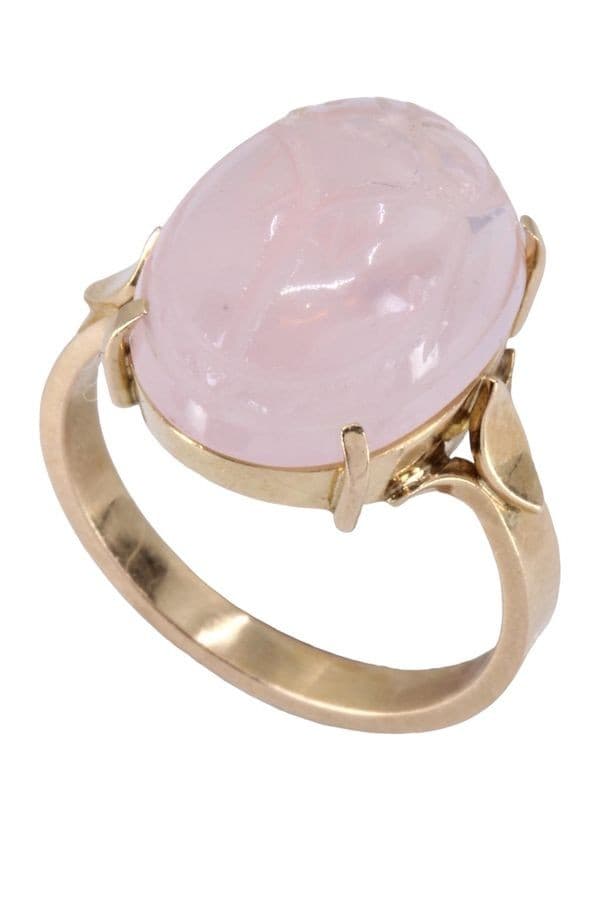 BAGUE SCARABÉ QUARTZ ROSE — vue 6
