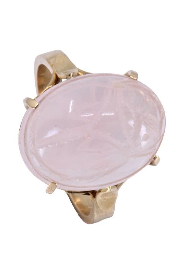 BAGUE SCARABÉ QUARTZ ROSE — vue 5