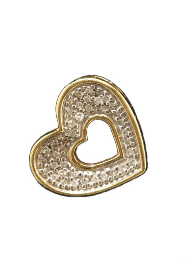 PENDENTIF COEUR DIAMANTÉ — vue 1