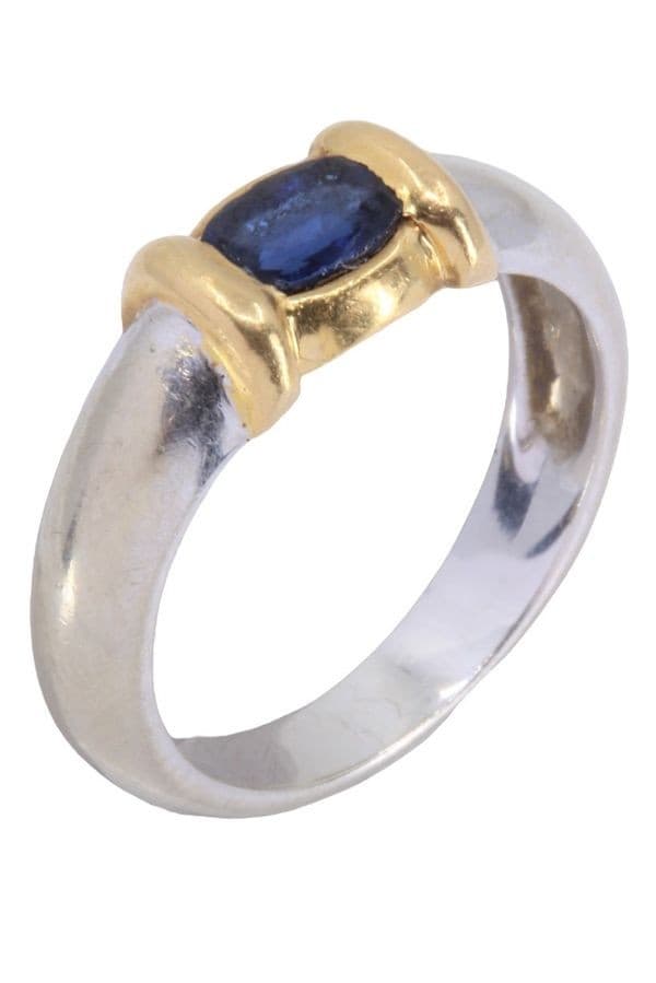 BAGUE MODERNE 2 ORS SAPHIR — vue 5