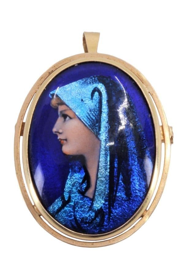PENDENTIF BROCHE ÉMAIL DE LIMOGES — vue 1