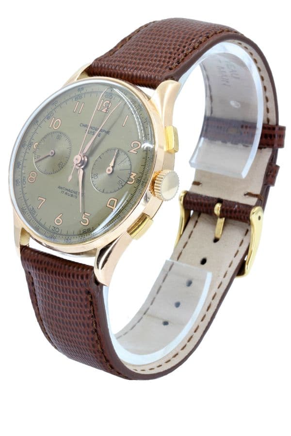 CHRONOGRAPHE SUISSE BOITIER OR — vue 3