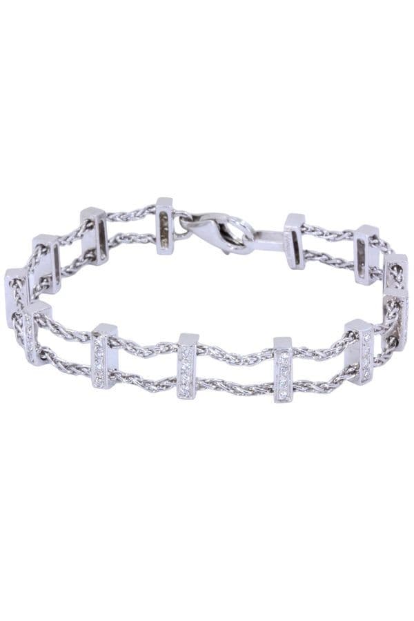 BRACELET BARRETTES MODERNE DIAMANTS — vue 1